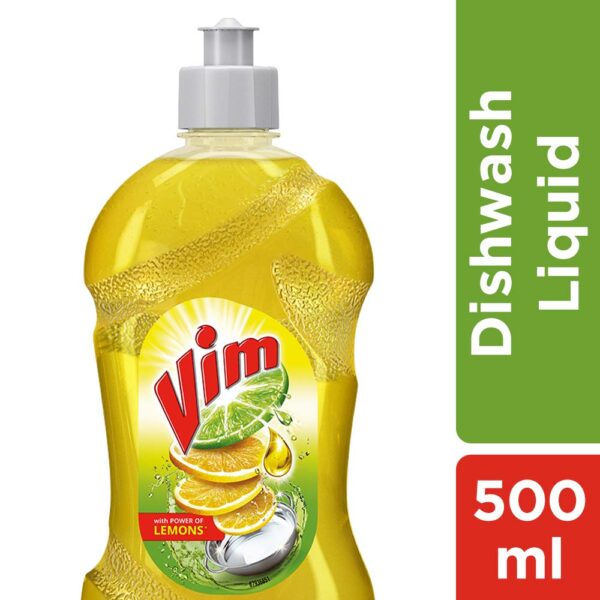 Vim Dishwash Liquid Gel Lemon, With Lemon Fragrance, Leaves No Residue, Grease Cleaner For All Utensils, 1.8l Can - Image 3