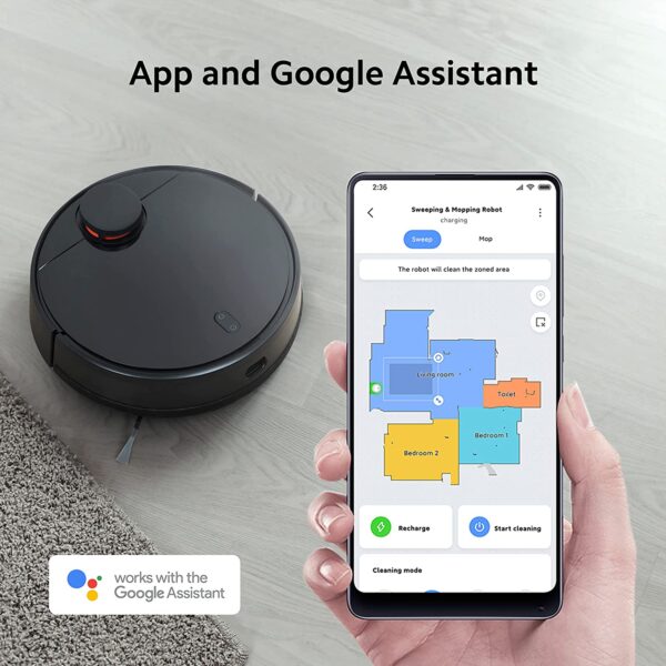 Mi Robot Vacuum-Mop P, 2100 Pa Strong Suction Robotic Floor Cleaner with 2 in 1 Mopping and Vacuum, Intelligent Floor Mapping (LDS Navigation), App Control (WiFi Connectivity, Google Assistant) - Image 5