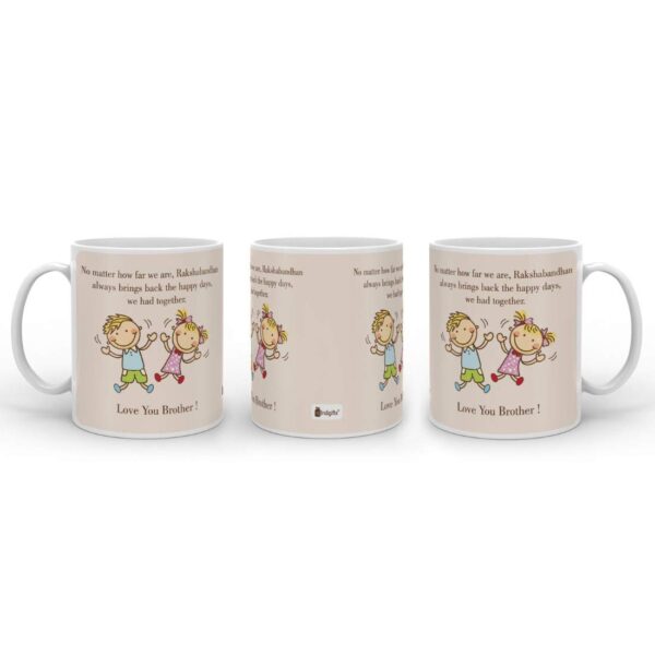 Indigifts Ceramic Coffee Mug 1 Piece Beige 330 ml- Gift for Brother, Coffee Mug, Brother-Sister Mug, Rakshabandhan Gift for Brother, Rakhi for Brother with Gift, Designer Coffee Mug - Image 3