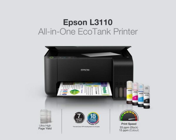 Epson EcoTank L3110 All-in-One Ink Tank Printer (Black) - Image 6