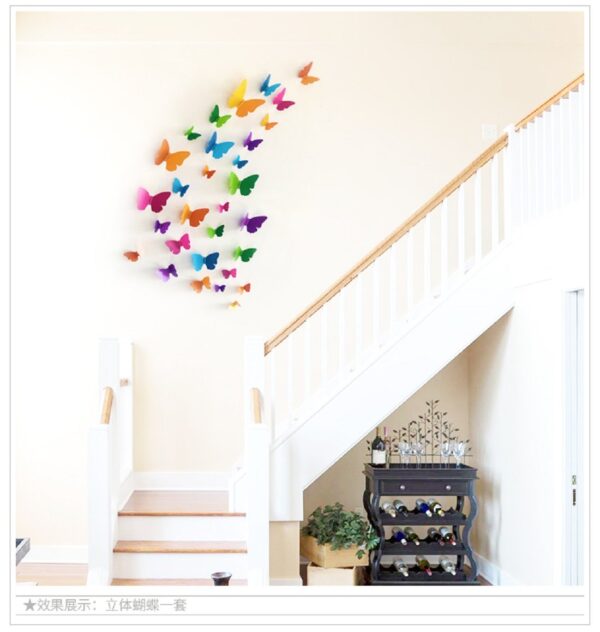 JAAMSO ROYALS Multi Colour 3D Colorful Crystal Butterfly Wall Stickers with Adhesive Art Decal Satin Paper Butterflies (1) - Image 2