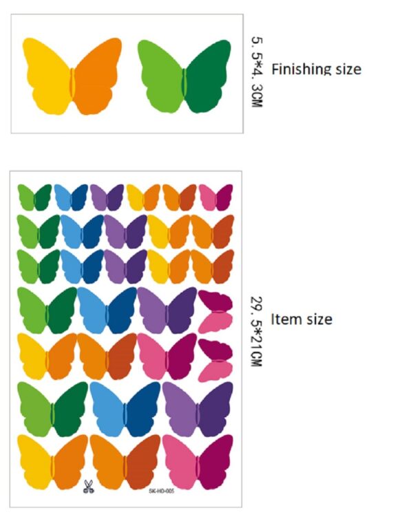 JAAMSO ROYALS Multi Colour 3D Colorful Crystal Butterfly Wall Stickers with Adhesive Art Decal Satin Paper Butterflies (1) - Image 3
