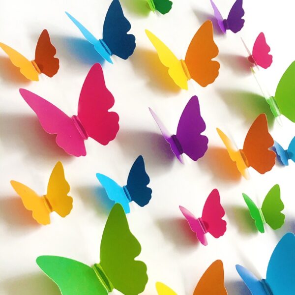 JAAMSO ROYALS Multi Colour 3D Colorful Crystal Butterfly Wall Stickers with Adhesive Art Decal Satin Paper Butterflies (1) - Image 5
