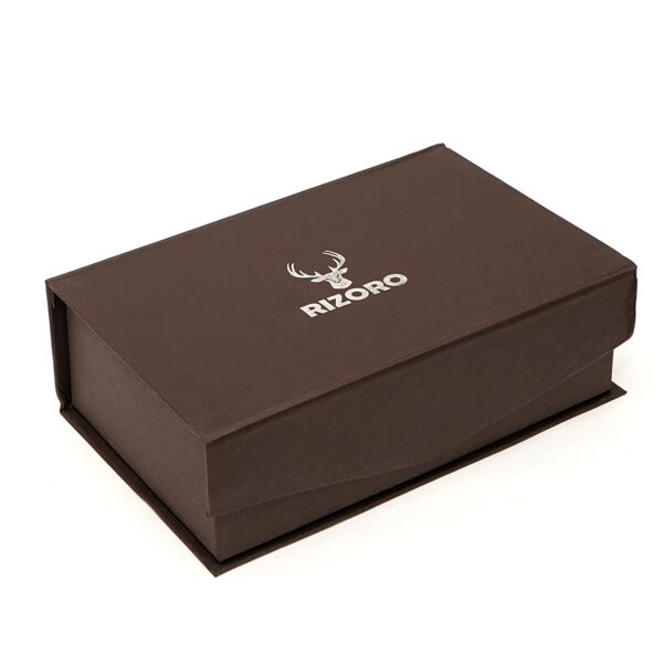 Rizoro Premia Brown Leather Mens Belt & Wallet Accessory Combo Gift Set for Men with Gifting Box (MG219) - Image 5