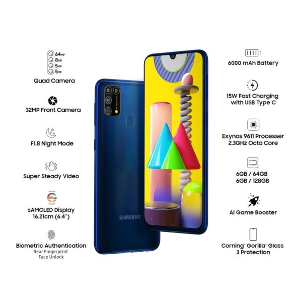 Samsung Galaxy M31 (Ocean Blue, 6GB RAM, 128GB Storage) - Image 8