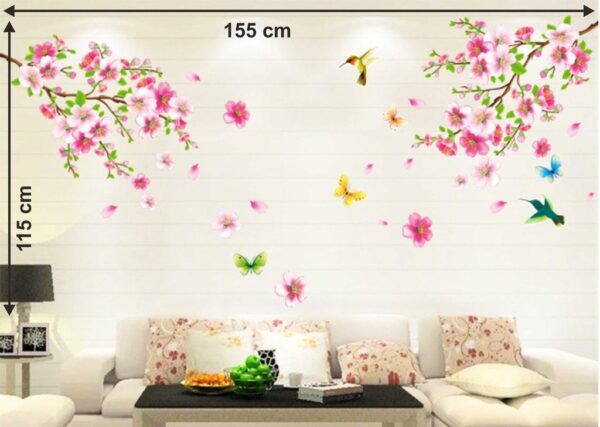 Decals Design 'Flowers Branch' Wall Sticker (PVC Vinyl, 60 cm x 90 cm),Multicolor - Image 3