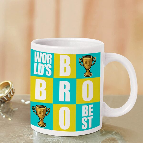 TIED RIBBONS Combo of Finest Rakhi with Ceramic Printed Coffee Mug for Brother, 325ml (TR-RB16-RakhiMug047) - Image 2
