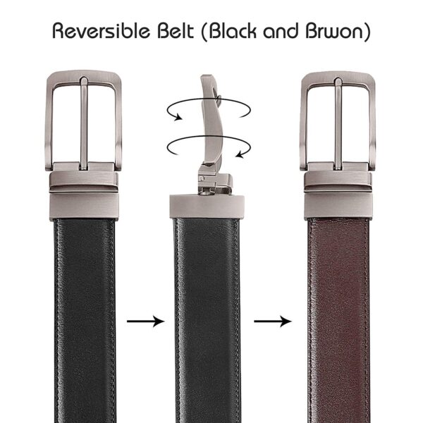 Relish Reversible PU-Leather Belt and Black Bi-Fold Wallet Combo Set for Mens and Boys | Gift for Men | Men Stylish PU-Leather Product - Image 3