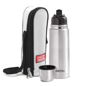 Milton Thermosteel Flip Lid Flask, 350 milliliters, Silver